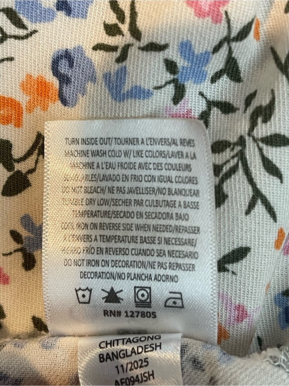 Jessica Simpson Girls Cream Dress with Blue and Peach Floral Print XL (14/16) - Picture 9 of 12